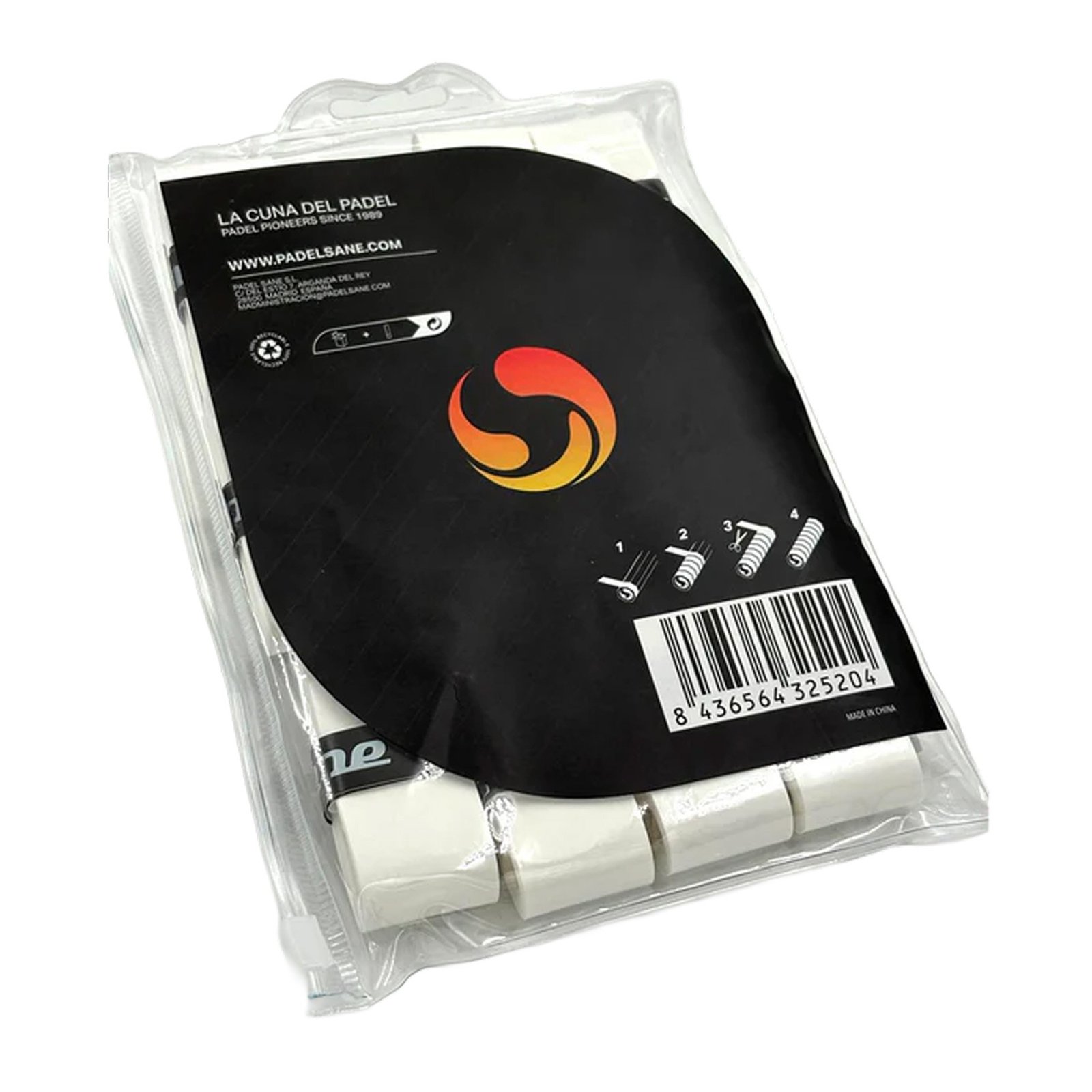 blister de 12 overgrips sane lisos blancos 3