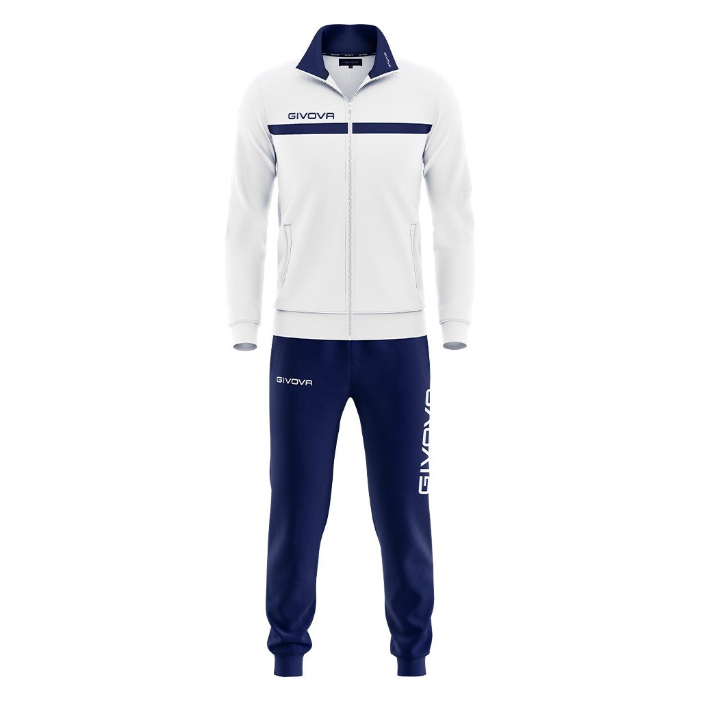 chándal givova tuta one full zip blanco azul 1