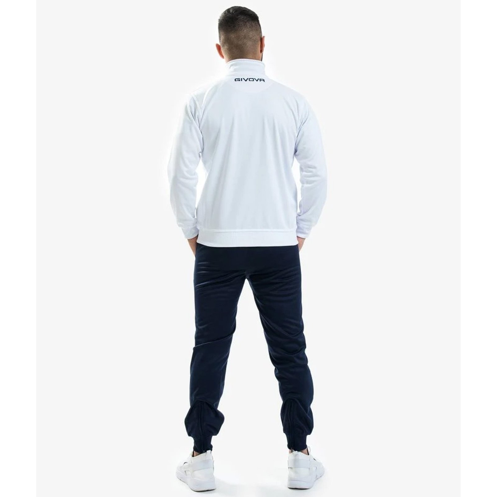 chándal givova tuta one full zip blanco azul 2