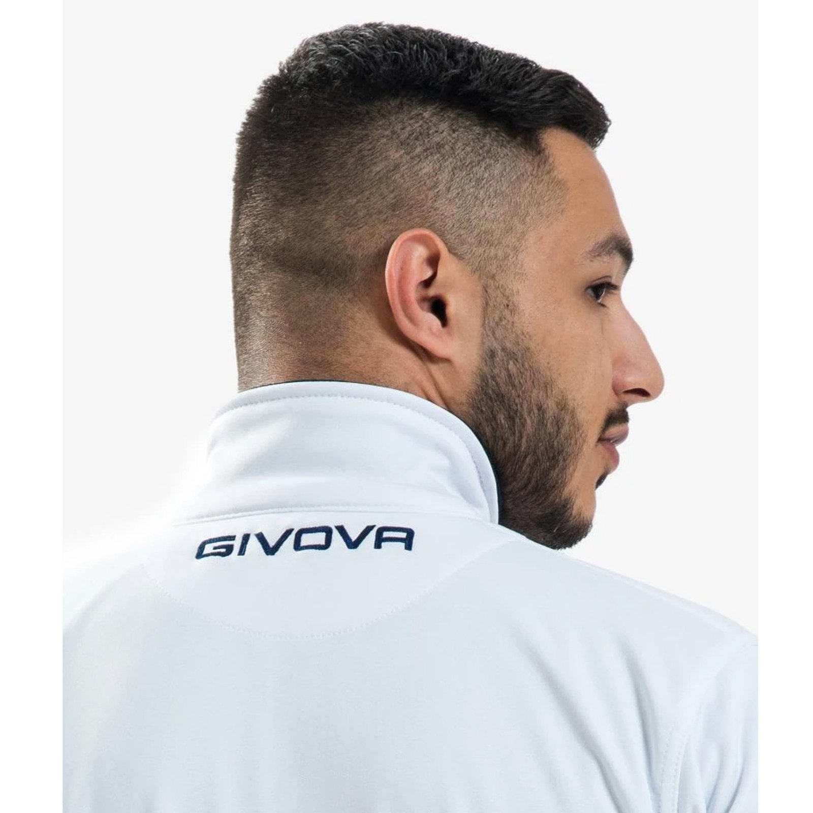 chándal givova tuta one full zip blanco azul 3