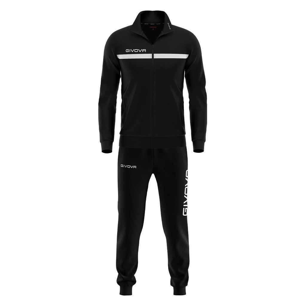 chándal givova tuta one full zip negro blanco
