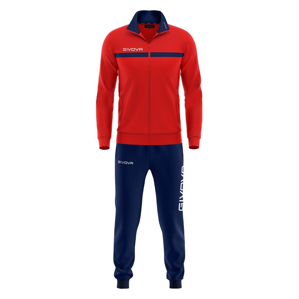 chándal givova tuta one full zip rojo marino