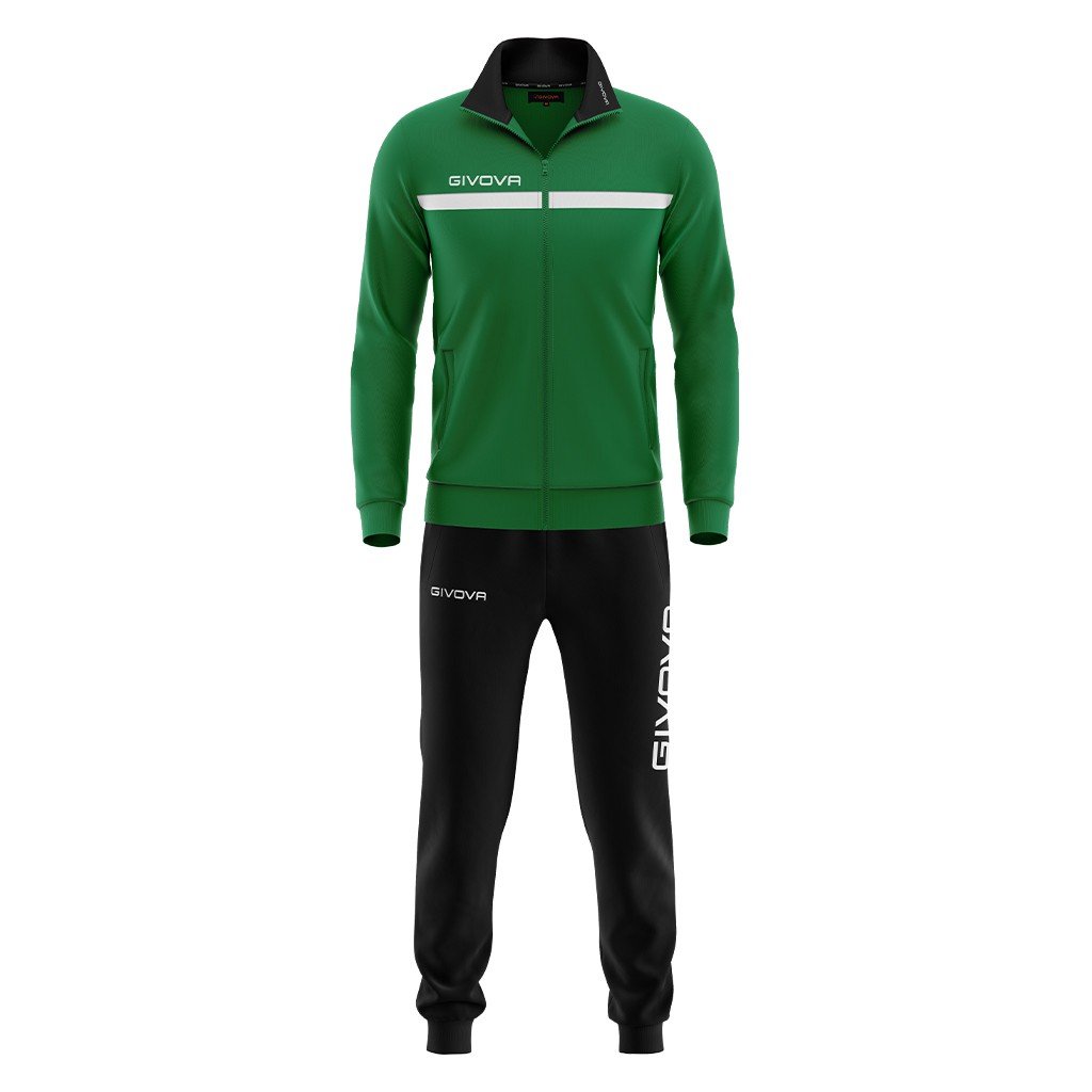 chándal givova tuta one full zip verde negro
