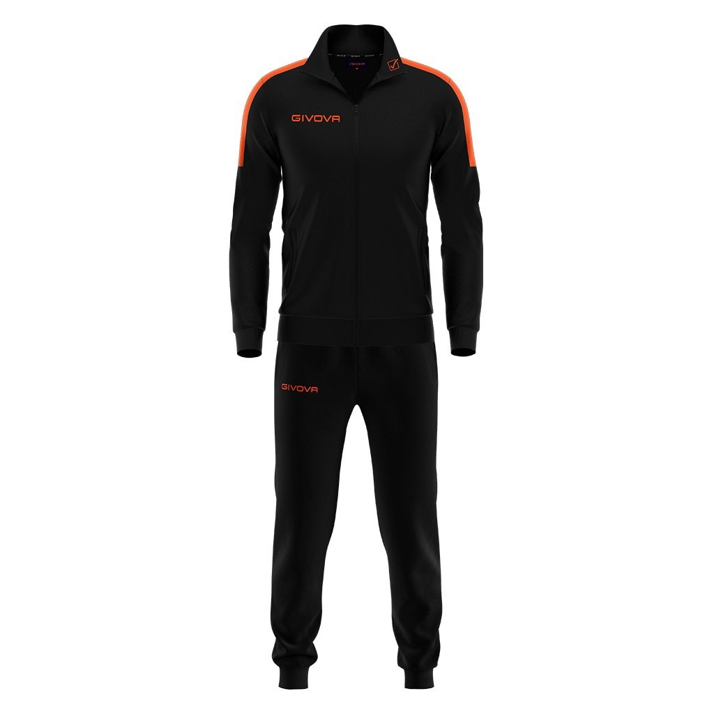 chándal givova tuta revolution fluor negro naranja flúor