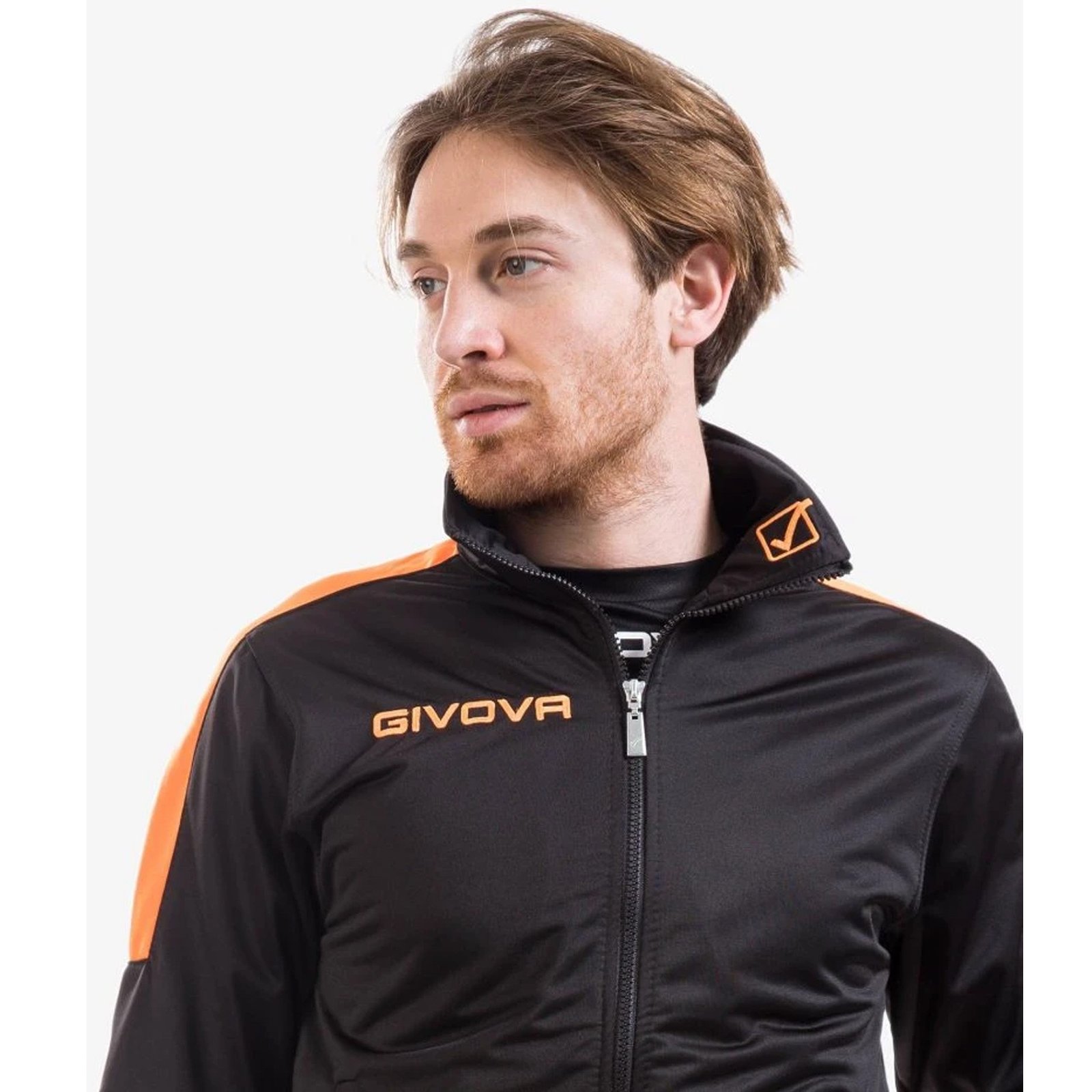 chándal givova tuta revolution fluor negro naranja flúor 2