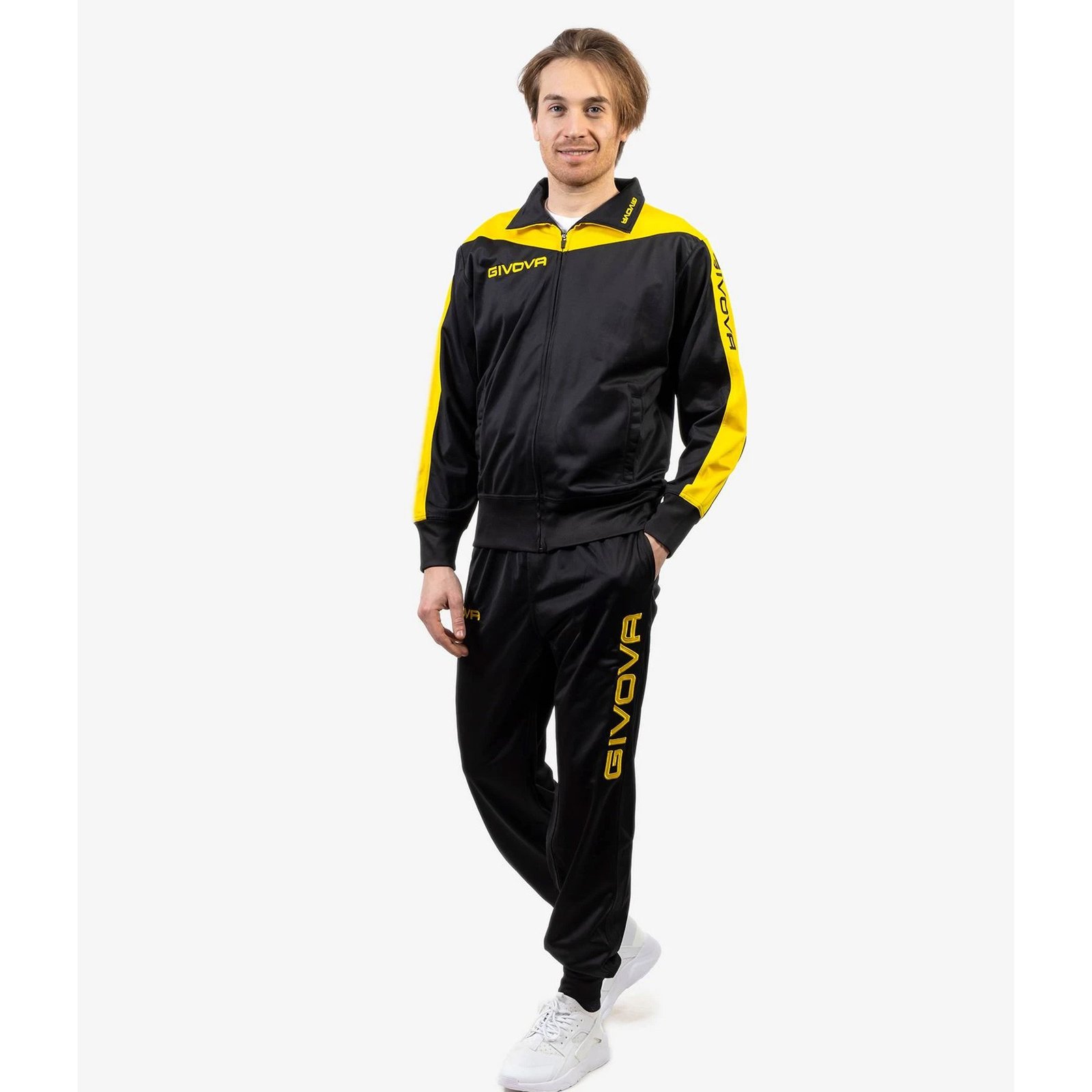 chándal givova tuta roma negro amarillo