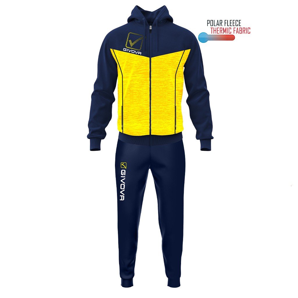 chándal givova tuta visa melange con capucha azul amarillo