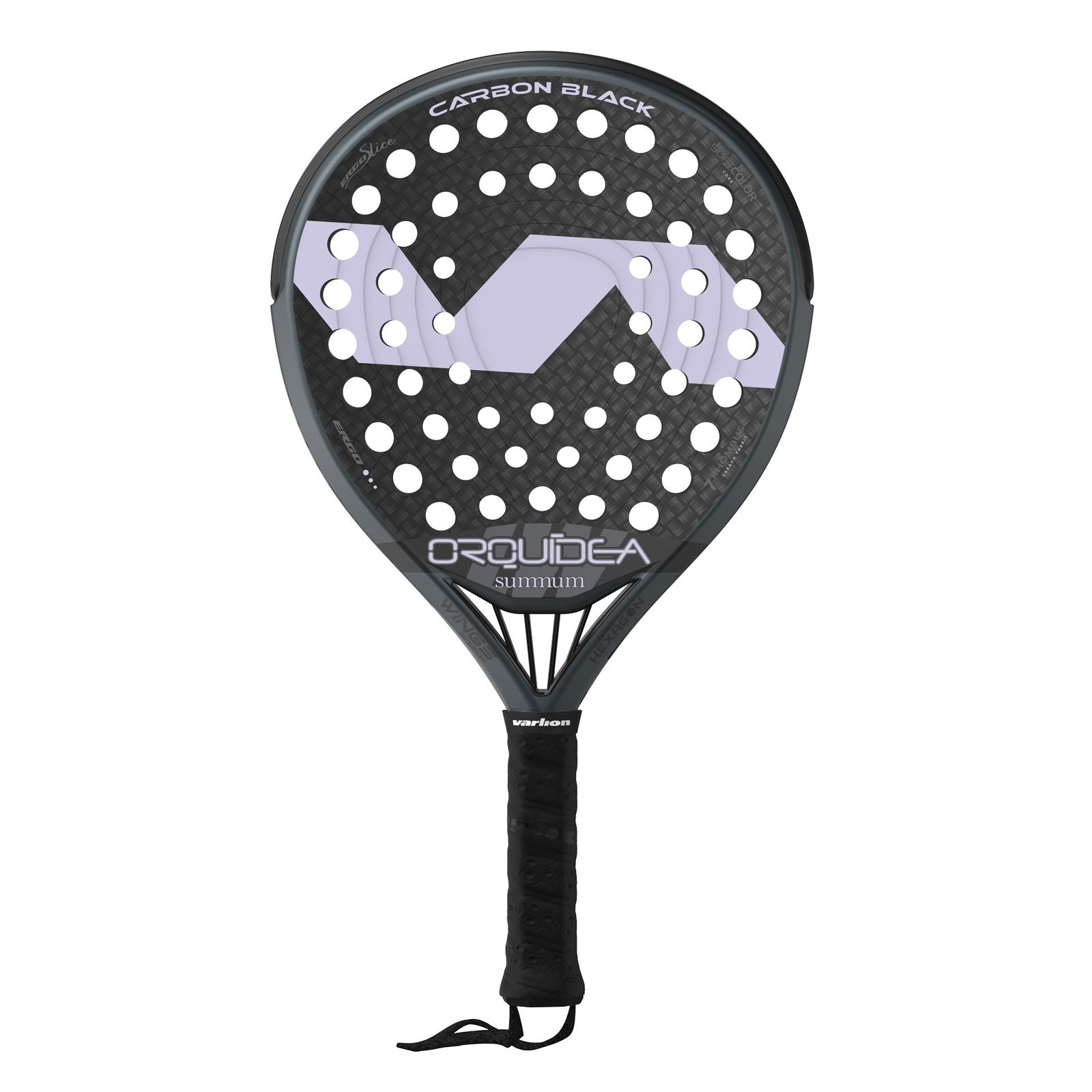 pala de pádel varlion lw carbon black orquidea