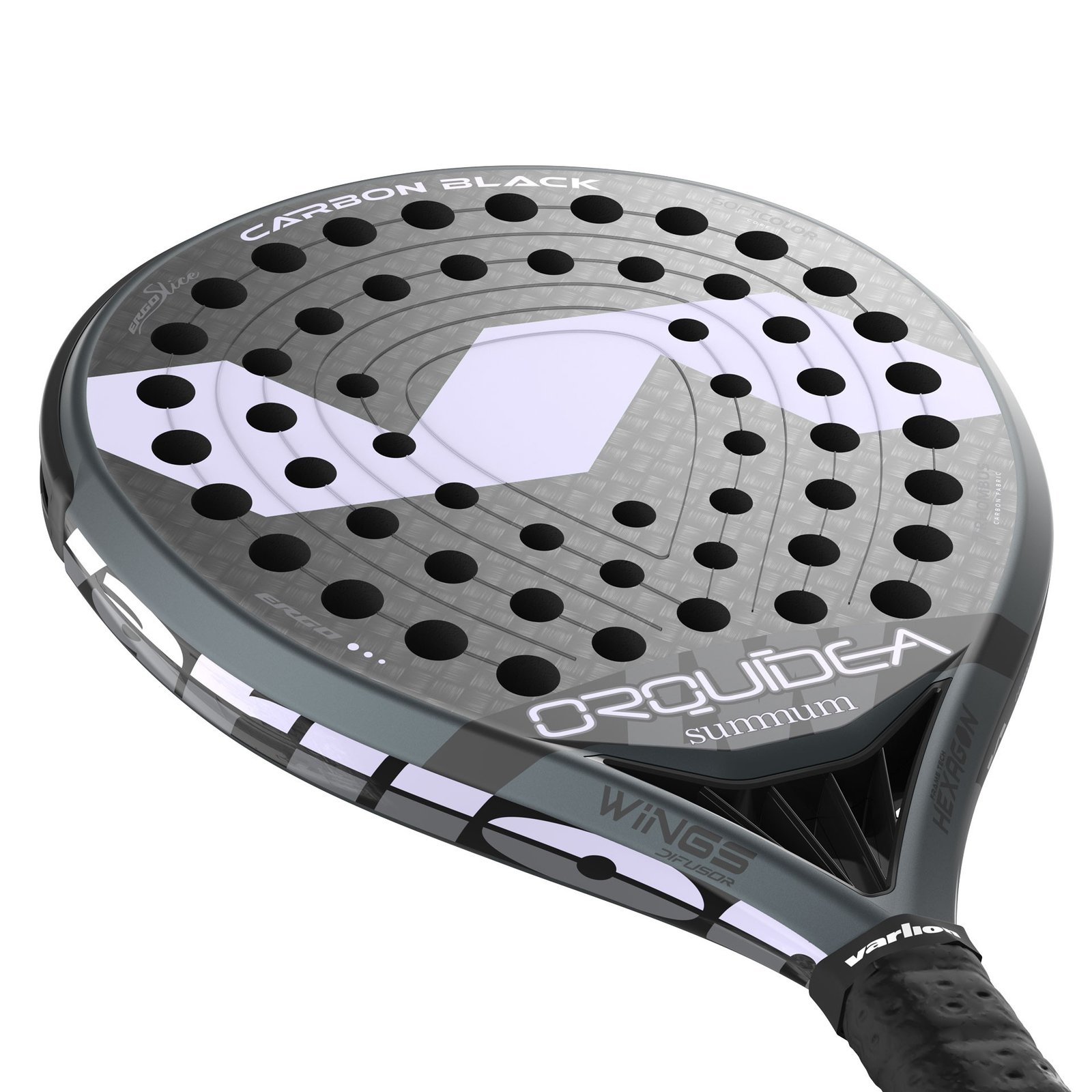 pala de pádel varlion lw carbon black orquidea 5
