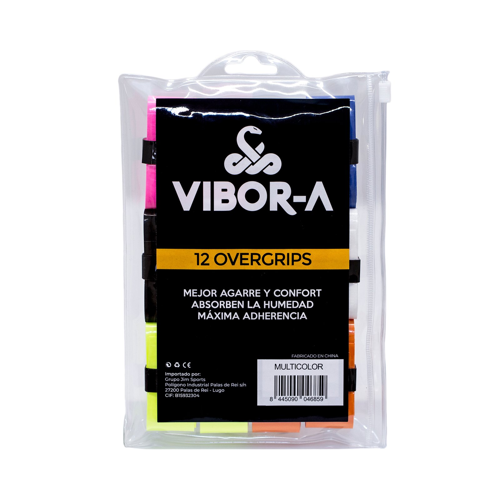 bolsa de 12 overgrips vibor-a lisos multicolor 1
