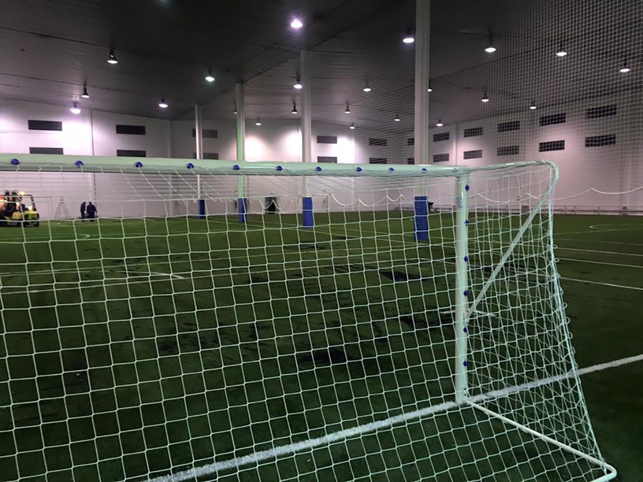 juego porterías fútbol 7 metálicas fijas tubo 100 mm reglamentarias 1
