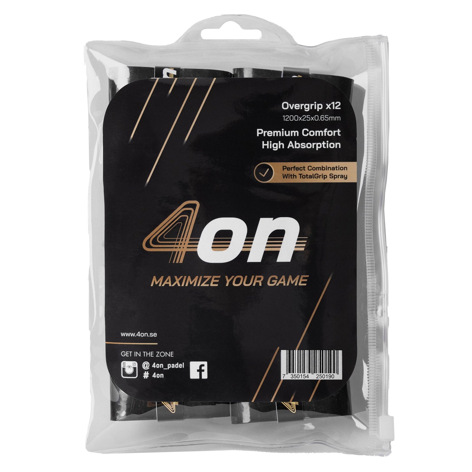 blister overgrip negro 4on premium comfort – 12 piezas 1