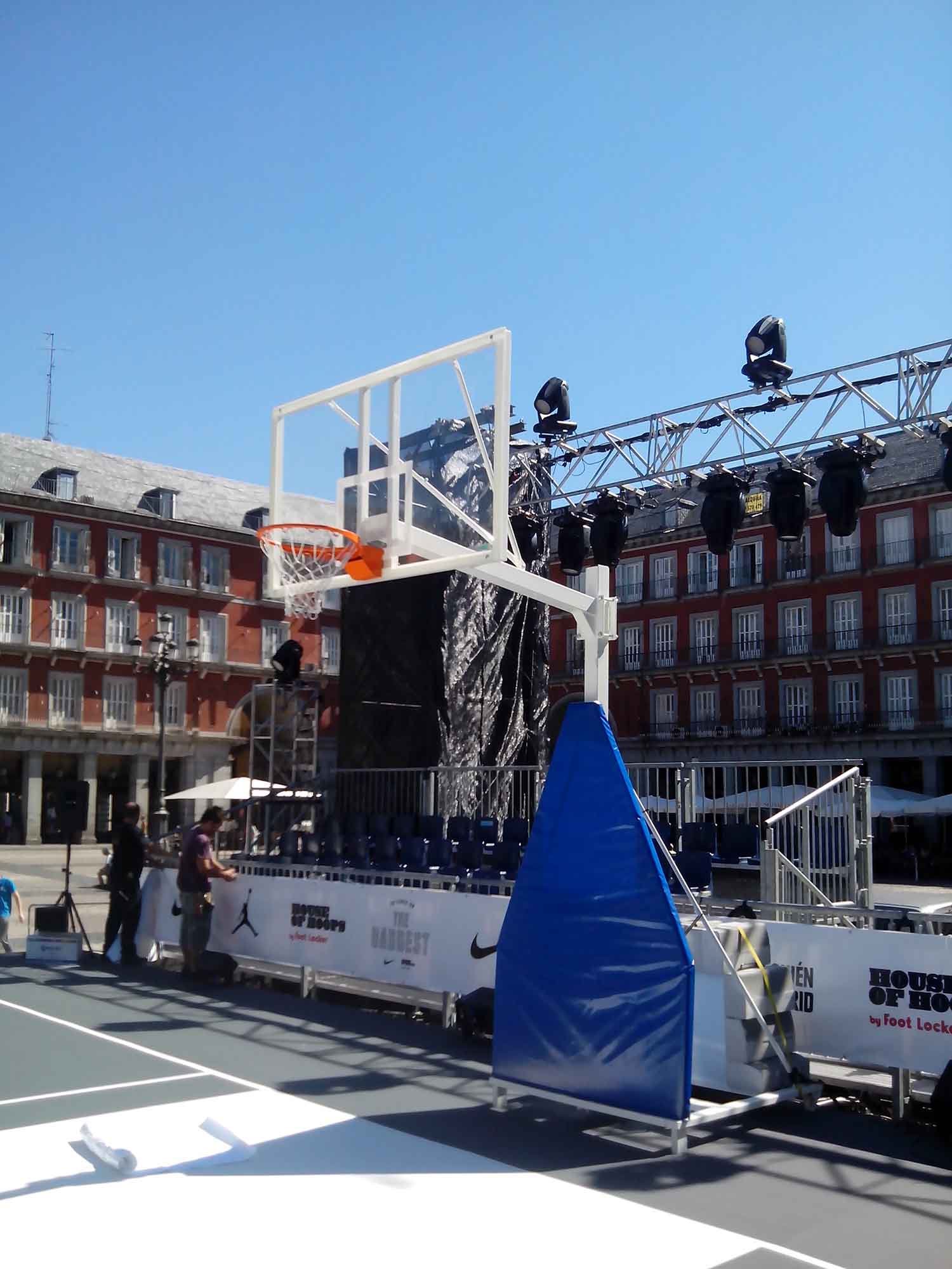 juego de 2 canastas baloncesto deluxe monotubo tubo 100 trasladable 2 ruedas con carro -sin tablero, aro 2